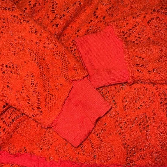 NWT Free People Not Cold In This Top In Red Size XS OVERSIZED - Picture 9 of 11